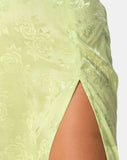 Saika Midi Skirt in Satin Rose Lime