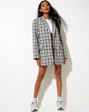 Image of Saken Blazer in Black and White Check