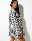 Image of Saken Blazer in Black and White Check