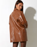 Image of MOTEL X IRIS Saken Blazer in PU Chocolate