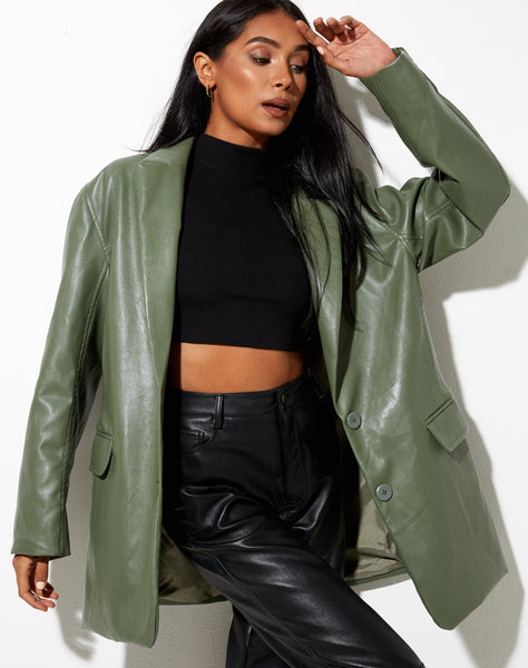 Image of Saken Blazer in Pu Green