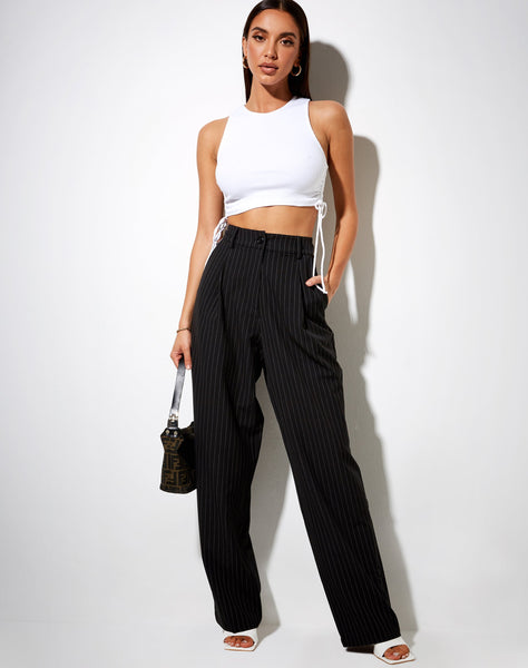 Image of Sakila Trouser in Pinstripe Black