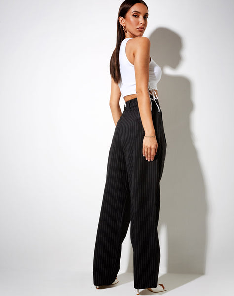 Image of Sakila Trouser in Pinstripe Black