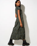 Image of Salara Midi Dress in Flowing Flower Black