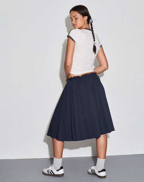 Image of Priha Midi Skirt in Tailoring Navy