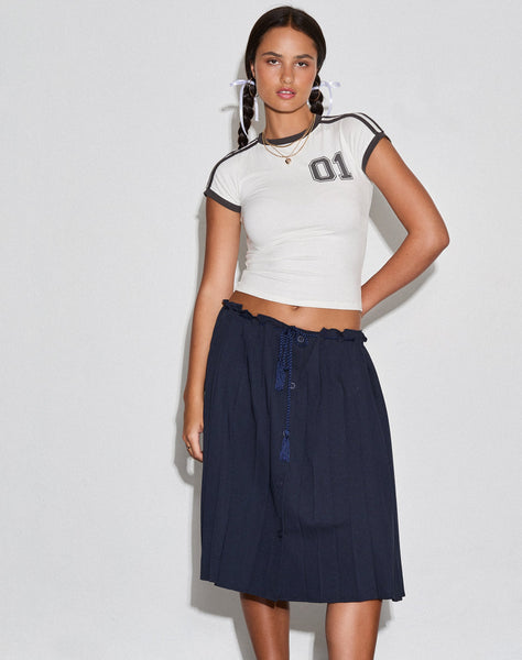 Image of Priha Midi Skirt in Tailoring Navy