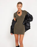 Image of Salila Slinky Mini Dress in Dark Olive