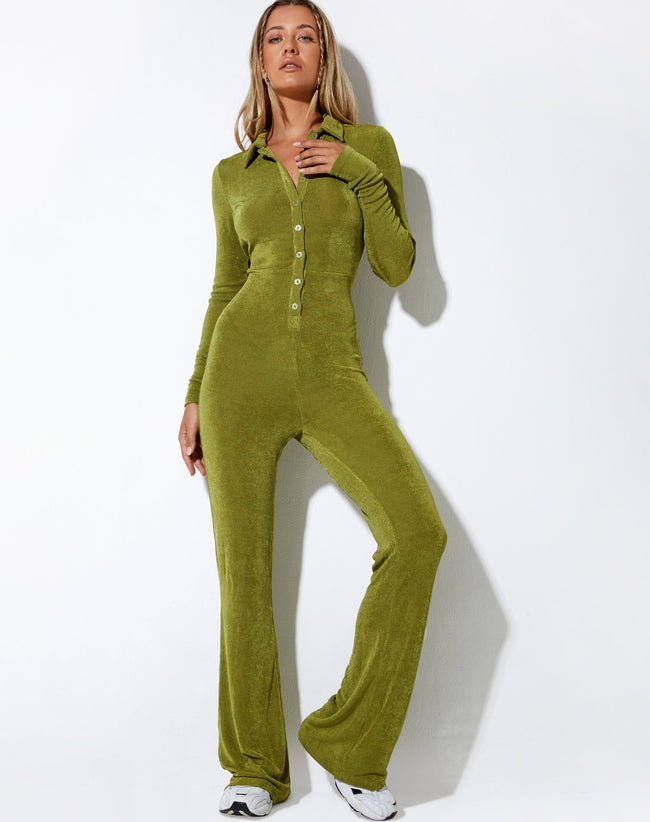 IMAGE OF Salish Jumpsuit in Crepe Lime