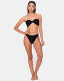 Samara Bikini Top in Crinkle Rib Black