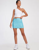 image of Samini Mini Skirt in Drape Sequin Blue