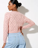 Image of Samo Cardigan in Diamond and Heart Pink