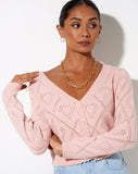 Image of Samo Cardigan in Diamond and Heart Pink