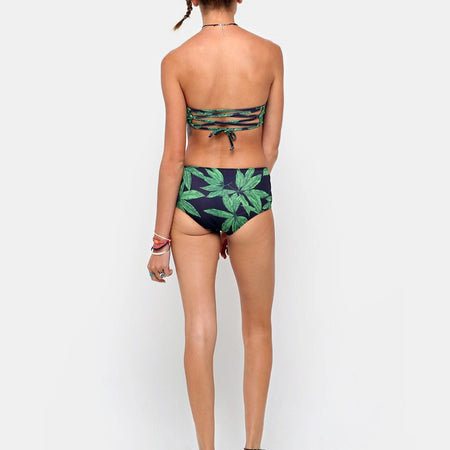 Sandrift Strapless Bikini Bottom in Palm Leaf Green