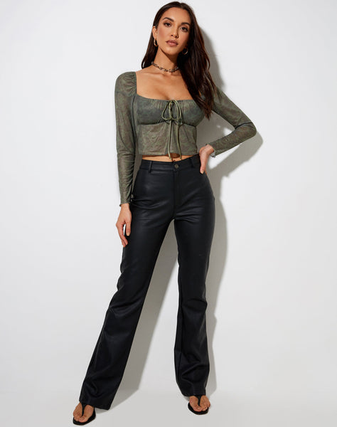 Image of Sanila Crop Top in Mono Paisley Green