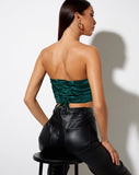 Sanja Bandeau Top in Satin Forest Green