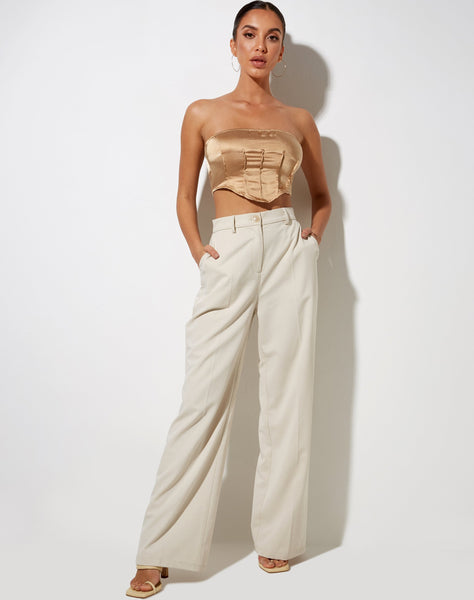 Image of Sanja Bandeau Top in Satin Golden Sand