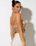 Image of Sanja Bandeau Top in Satin Golden Sand