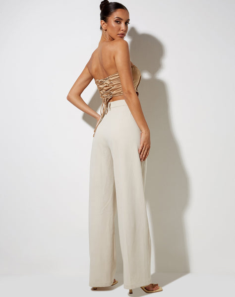 Image of Sanja Bandeau Top in Satin Golden Sand