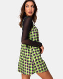 Image of Sanna Slip Dress in Green and Purple Check