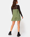 Image of Sanna Slip Dress in Green and Purple Check