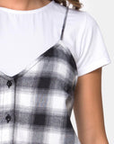 Sanna Dress in Plaid Black and White