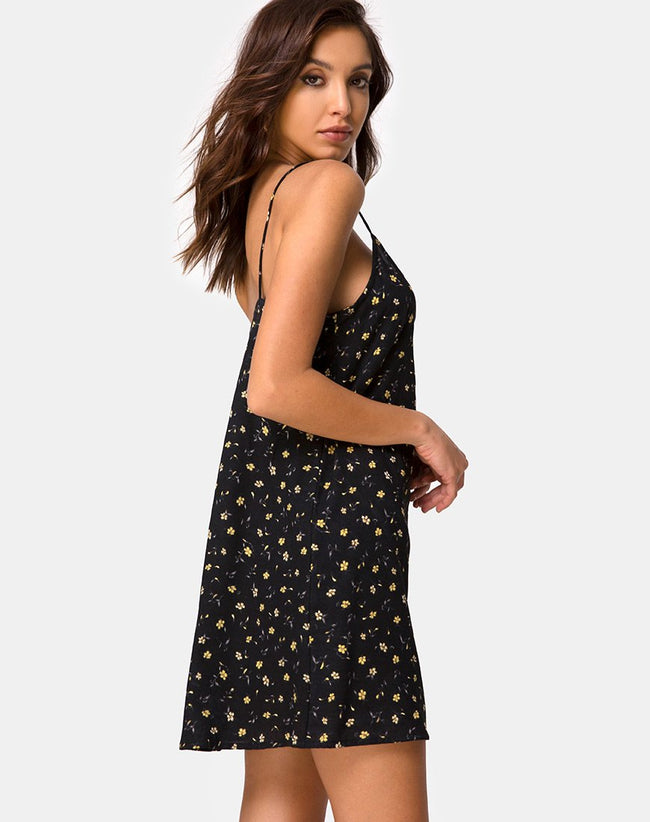 Image of Sanna Slip Dress in Pretty Petal Black