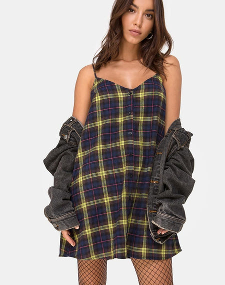 Anoma Slip Dress in Picnic Check Pink