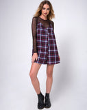 Sanna Slip Dress in Black Red White and Navy Plaid