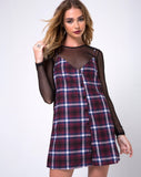 Sanna Slip Dress in Black Red White and Navy Plaid