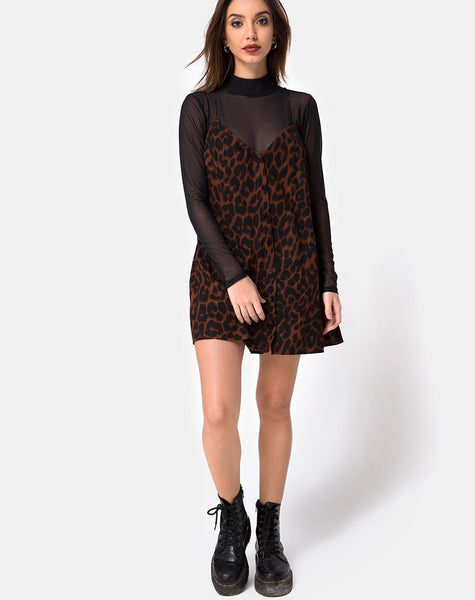 Sanna Slip Dress in Oversize Jaguar Brown