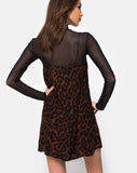 Sanna Slip Dress in Oversize Jaguar Brown