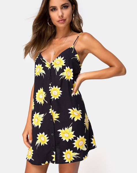 Sanna Slip Dress in Sunny Days Black