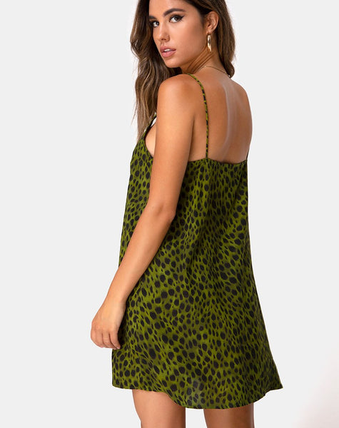 Sanna Slip Dress in Cheetah Khaki