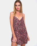 Sanna Slip Dress in Pink Cheetah