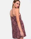 Sanna Slip Dress in Pink Cheetah