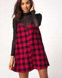 Sanna Dress in Winter Plaid Red and Black