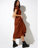 Sanrin Midi Dress in Dainty Daisy Bombay Brown