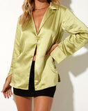 Image of Saras Shirt in Satin Nile Green