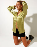 Image of Saras Shirt in Satin Nile Green