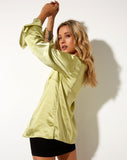 Image of Saras Shirt in Satin Nile Green