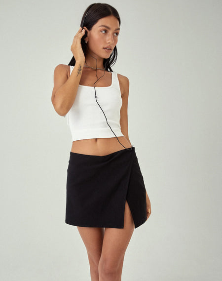 MOTEL X JACQUIE Rolo Mini Skirt in PU Black