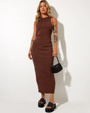 Image of Sarves Maxi Dress in Rib Deep Mahogany