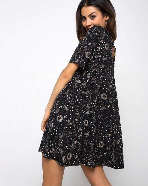 Sasena Swing Dress in Astro Black