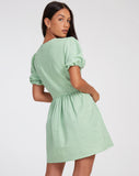 image of Sashio Mini Dress in Mini Gingham Green