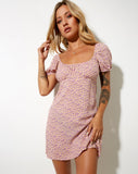 Image of Sasi Mini Dress in Flower Fun Lilac Lemon