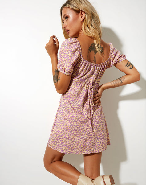 Image of Sasi Mini Dress in Flower Fun Lilac Lemon