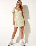 Image of Sasi Mini Dress in Sage Check