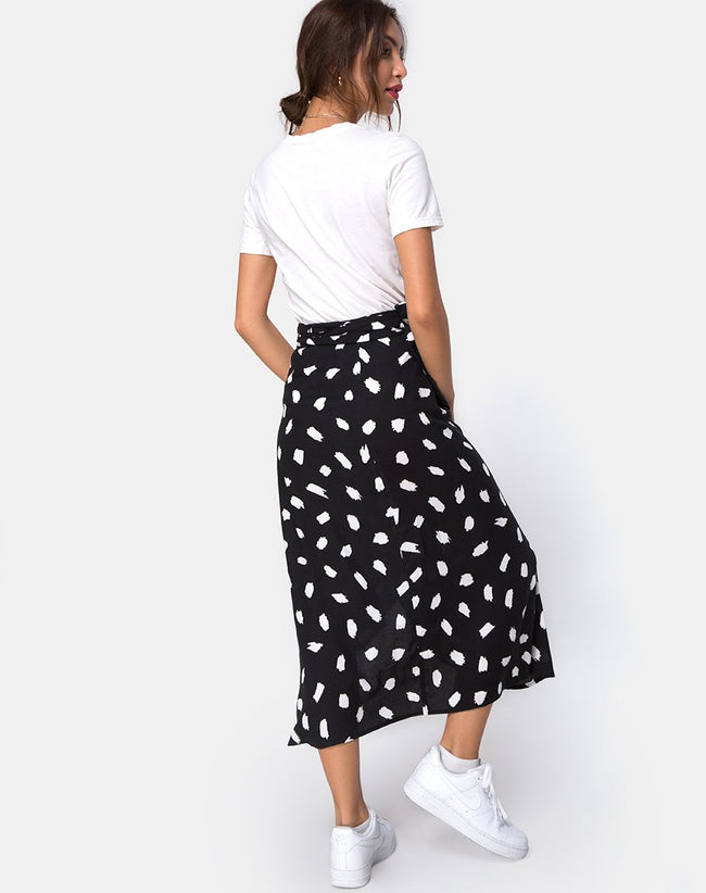 Satha Midi Skirt in Diana Dot Black