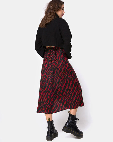 Satha Skirt in Dotty Rose Black