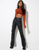 Sauja Crop Top in Mesh Brick